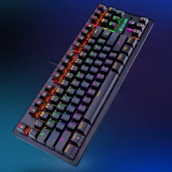 Rusų/anglų Motospeed 87 Raktai Žaidimų Mechaninė Klaviatūra LED Anti-Šešėlius 87 mygtukai RGB Apšvietimas USB klaviatūros žaidėjų