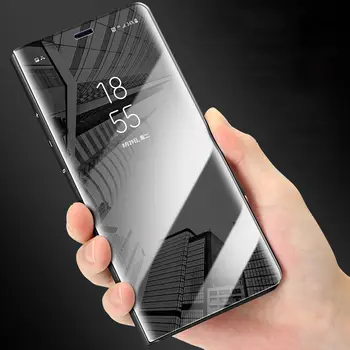 S20 Ultra Veidrodis, Flip Case For Samsung S8 S9 Plus Peržiūrėti Langų Smart Cover 