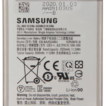 SAMSUNG Originalus Baterijos EB-BA202ABU Samsung Galaxy A20e A10e A102W A202F A102U 3000mAh Autentiška Baterija