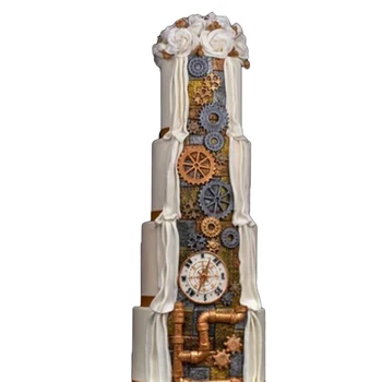 SHENHONG Kompasas Steampunk Silikono Torto Formos Minkštas Desertas Sienų Dekoravimo Priemonės Gumpaste Kepimo Formos Pyragaičiai Dėklas