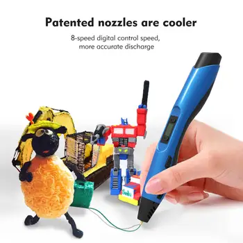 SL-300 3D Spausdinimo Pen 1.75 mm ABS PLA 2 Tipų Kaitinimo 3d Piešimo Rašikliai Kaitrinės LED Ekranas Vaikams Kūrimas