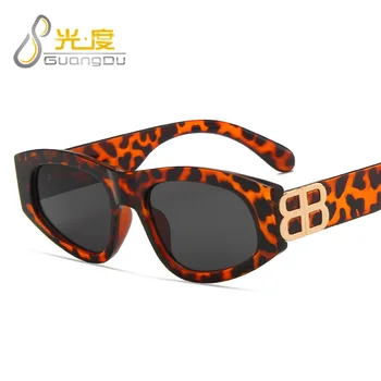 Saldainiai spalvos stačiakampis, akiniai nuo saulės moterims, vyrams, 2021 aukštos kokybės prekės dizaineris žalioji arbata leopard mažųjų saulės akiniai oculos de sol