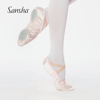 Sansha Suaugusiųjų Baleto Bateliai Rožinės spalvos Satino Padalinta Vienintelis Kvėpuojantis Profesionalių Baleto Šlepetės Mergaitėms, Moterims, Vyrams Šokių Bateliai NR. 3