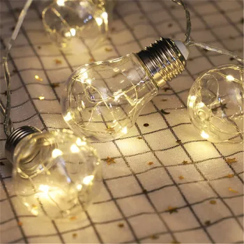 Saulės Styginių Šviesos Lauko Edison Derliaus Plastiko 10 Lemputės Kabo Vandeniui String Žibintai Denio Kieme Palapinės Šaliai Dekoro