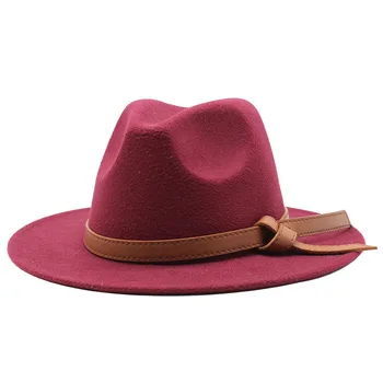 Seioum Rudens žiemos vilna vyrų fedoras moterų fetrinė skrybėlė Ponios sombrero džiazo Vyrų melonik skrybėlę lauko derliaus viršų skrybėlės