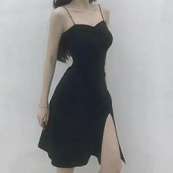 Seksualus Bodycon Tvarstis Suknelė Moterims Spageti Dirželis Juodas Apvalkalas Mini Suknelė Atsitiktinis Šalies Apynasrio Suknelė Vestidos 2021 Naujas