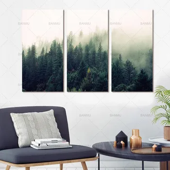 Sienos menas miško plakatai, Nuotraukos kraštovaizdžio drobė, tapyba ir grafika namų puošybai tapybos meno spausdinimo ant drobės be rėmelio