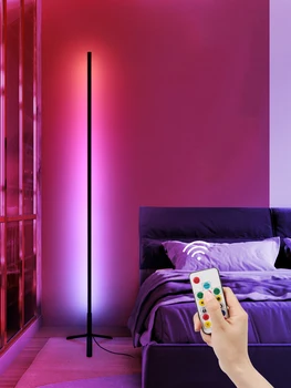 Simfonija grindų lempos spalvinga tamsos apdailos gyvena trijų spalvų lempos kambarį miegamasis inkaro kambarys vaizdo grindų lempos