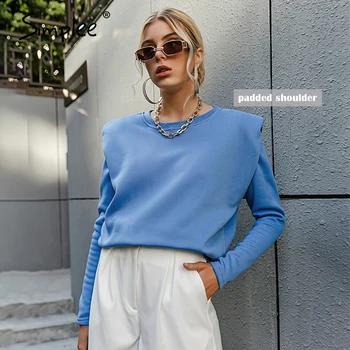 Simplee Atsitiktinis lieknas moteris, hoodies Rožinė palaidinukė megzti streetwear puloveris Pagrindinio ilgomis rankovėmis rudenį 2020 ponios outwear viršūnės