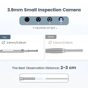 Skaitmeninis Ausies Otoscope 3.9 mm Vaizdo-Ultra Plonas HD Ausies Sritį Kamera Su Ausų Valiklį, kurio 4.5 Colių Ausų Vaško Šalinimo Įrankį ir 6 LED