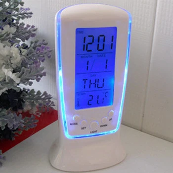 Skaitmeninis Kalendorius Temperatūros LED Skaitmeninis Laikrodis-Žadintuvas su Mėlyna Atgal šviesos Elektroninis Termometras, Kalendorius Led Laikrodis Su Laiku