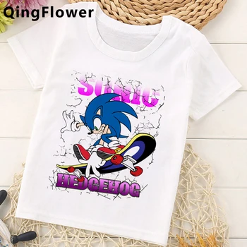 Sonic the Hedgehog t-shirt marškinėliai marškinėlius vaikai vaikai mokykloje mados grafinis camisas
