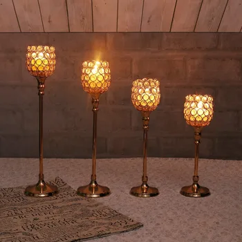 Stiklo Žvakidė Tealight Metalo, Kristalų Žvakių Laikikliai Kalėdų Dekoracijas Namų Candelabros Hogar Moderno