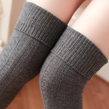 Storis moterys, aukštos kokybės adata medvilnės kelio aukštas, ilgas, aukštas, vamzdžių seksualios tinklinės kojinės pėdkelnės kojinės žiemos/rudens
