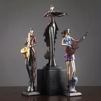 Strongwell Europos Nostalgiškas Groti Muzikos Instrumentais Statula Muzikos Charakterį Skulptūra Retro Minimalistinis Namų Dekoravimo, Dovanų