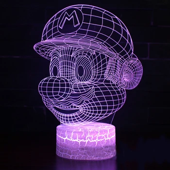 Super Maliao temą ženklo 3D Lempos Žaidimas LED nakties šviesa 7 Spalvų Kaita Touch Nuotaika Lempos Dropship