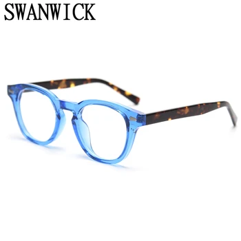 Swanwick šviesą optiniuose vyrams aikštėje akinių rėmeliai moterų mėlyna ruda skaidri unisex pavasario priedai karšto pardavimo