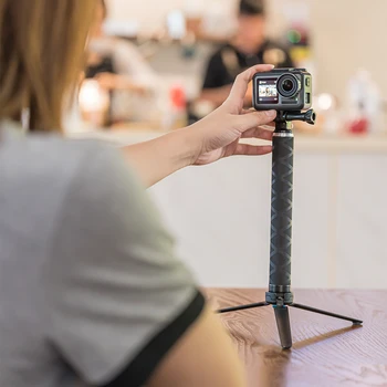 TELESIN 35inch Anglies Pluošto Lengviausias Selfie Stick + Aliuminio Lydinio Trikojo GoPro Hero 5 6 7 8 9 Osmo Veiksmų Priedai