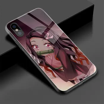 Telefono Dangtelį Atveju Anime Demon Slayer Kimetsu Nr. Yaiba Grūdintas Stiklas Iphone SE 2020 m. 11 Pro 6 6S Plius 7 8 Plus X XS XR XS Max