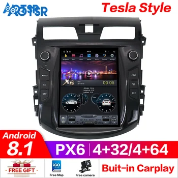 Tesla stiliaus px6 Android 8.1 4+64G Automobilio DVD Grotuvas GPS Navigacija NISSAN TEANA 2013 m+ multimedia radijas, diktofonas headunit stereo
