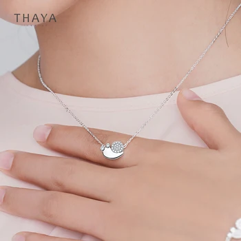 Thaya S925 Sidabro Dizaino, Prekės ženklo Sraigės Karoliai, Padengtą Cirkonis Pakabukas Karoliai 45cm Grandinės Juvelyrikos Elegantiška Moteris Fine Jewelry