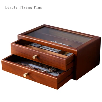 Tiesioginės prekybos naujas klasikinis medienos princesė papuošalai, auskarai, žiedą, apyrankę, vėrinį talpinimo kosmetikos lūpų saugojimo dėžutė