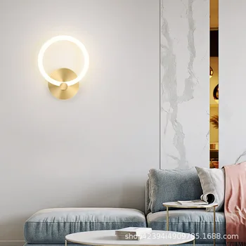 Tiooka Europos Stiliaus Prabangūs 10W 14W LED Aukso Sconce Turas Ciklo Aikštėje Akrilo Sienos Lempos Laiptų Koridorius TV kilmės Tyrimas
