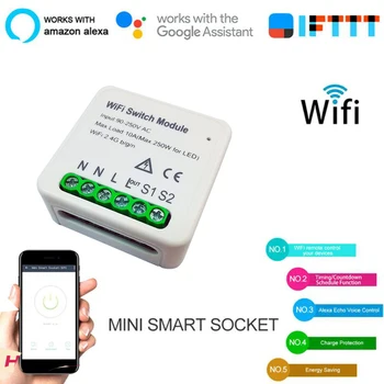 Tuya Zigbee Smart Switch Modulis Ne ir (gamtiniu 95-250V WiFi Jungiklis 2 Būdas Belaidžio šviesų Relė Zibee2MQTT Namų Asistentas