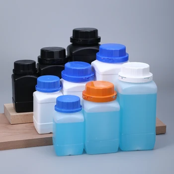 Tuščias 1000ML Plastikinių butelių su dviem Dangteliai aikštėje HDPE indas milteliai reagento Sandarus butelis 4PCS/daug