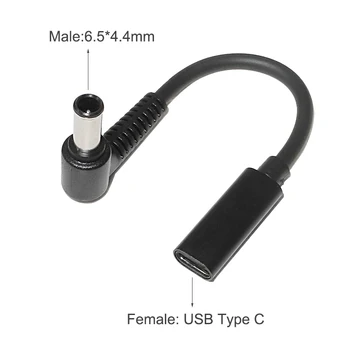 USB Tipo C iki 6.5*4.4 mm Male Adapteris Keitiklis Dc Maitinimo Kištuko Jungties Laidą Laidą 