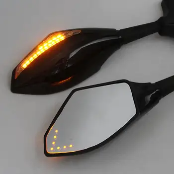 Universalus LED Posūkio Rodikliai Motociklo galinio vaizdo Šoniniai Veidrodėliai, Reguliuojamo Galinio vaizdo Veidrodėlis, skirtas Honda CBR 250 600 900