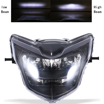 Universalus Motociklas LED Žibintas priekinis žibintas Retro Juoda Motoroleris Žibintai už Yamaha LC135 V2-V6 DC 12V Moto Derliaus Šrifto Šviesos