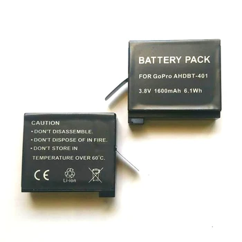 Už Gopro Hero 4 Baterijos 3.8 V bateria Herojus, 4 Baterijos, USB DUAL Kroviklis atveju Hero4 Sidabro /Juoda Veiksmų priedai