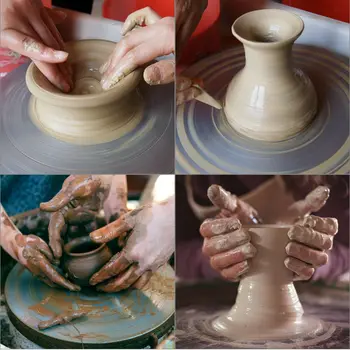 VEVOR Keramikos Formavimo Mašina 25cm Keraminių Keramikos Ratas su Skulptūrų Rinkinys, Reguliuojamas Kojų 280W Meno Amatų 