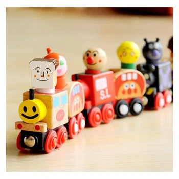 Vaikai Anpanman Traukinių Nustatyti Magnetiniai Transporto Priemonės Blokai Vaikams Mokomieji Žaislai Magnetinio Van Vežti Žmones Mokyti Berniukus, Mediniai Žaislai