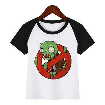 Vaikai, Augalai Vs Zombies Cartoon O-Neck T Shirt Tees Vasaros Viršūnes Vaikus Mergina T-Shirt Berniuko Ir Mergaitės Drabužiai.
