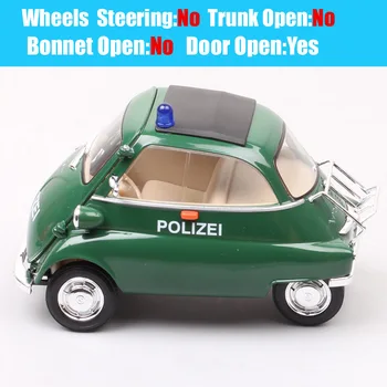Vaikai Welly 1:18 klasika mielas Isetta 250 mini burbulas automobilį policijos kiaušinių diecast auto masto modelis microcar žaislą dovanų miniatiūriniai berniukai
