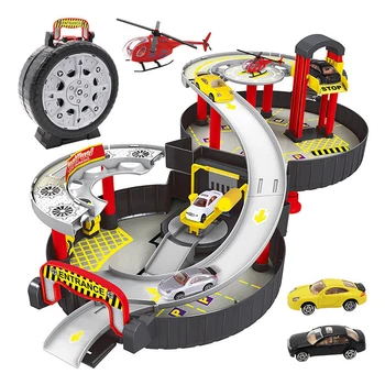 Vaikų Inžinerijos Automobilių Padangų ir Kelio Asamblėjos Žaislas Garažas žaidimų Rinkinys Vaikams Miesto automobilių Stovėjimo Garažas Žaislinių Transporto priemonių Auto Aukštų skaičius 2/3 žaidimų Rinkinys