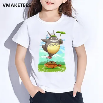 Vaikų Vasaros trumpomis Rankovėmis Mergaičių ir Berniukų marškinėliai Vaikai Mano Kaimynas Totoro Animacinių filmų Print T-shirt Anime Juokinga, vaikiški Drabužiai