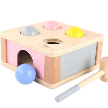 Vaivorykštė trankyti kamuolį ikimokyklinio mokymosi švietimo žaislai mažiems vaikams, Vaikiška Grindų Žaidimai medinis žaislas, Montessori Darbalaukio žaidimai