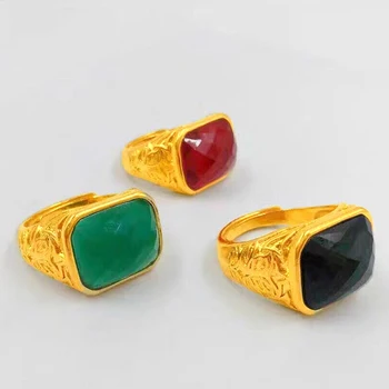 Vietnamas sąnašų aukso aukščio, žiedai, aukso spalvinga akmens plokštės, žalvario ne išnyks, žiedai, papuošalai