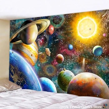 Visatos, Saulės Sistemos Sienos Kabo Gobelenas Galaxy Hipių Retro Namų Dekoro Psichodelinio Modelis Jogos Mesti Paplūdimio Mesti Kilimas