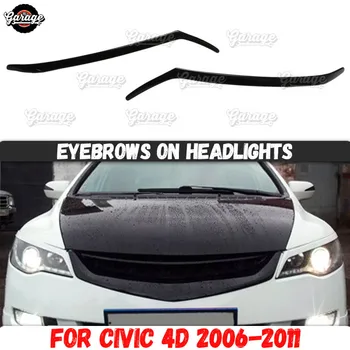 Vokų ant žibintai atveju Honda Civic 4D 2006-2011 ABS plastiko pagalvėlės cilia antakiai apima reikmenys, automobilių stilius paieška