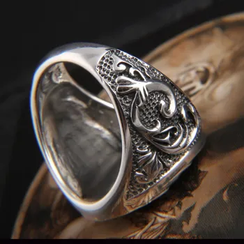 Vyriški sterlingas sidabro papuošalai Tailando importuoti žiedas 925 sterlingas sidabro punk WISP liepsna, liepsnos žiedas