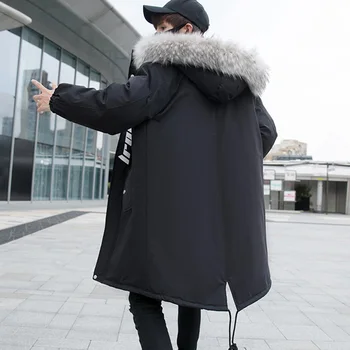 Vyriškos žieminės striukės ir paltai 2020 naujas mados Slim-fit atsitiktinis Storas šiltas ilgas su gobtuvu parko neperšlampamą striukę didelis dydis 5XL