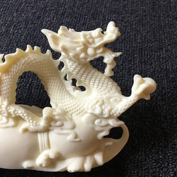 White dragon statula namų dekoro priedai Kinų stiliaus laimingas gyvūnų zodiako drakono statula amatų dovana, Dovanų Dėžutėje