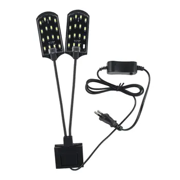 X7 ES Plug Dual Head Super Ryškus LED Vandens Augalų Akvariumo Lempos Šviesa Augalams Augti, Šviesos, atsparus Vandeniui Clip-on Žuvų Bakas, Lempos