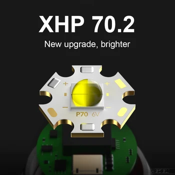 XHP70.2 Galingi LED Nardymas Žibintuvėlis 18650 Ryškiausių 100m XHP70 Povandeninis Žibintuvėlis IPX8 Vandeniui XHP50 Nardymo Žibinto Lemputė