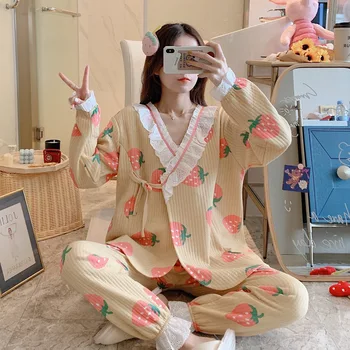 XIFER Medvilnės Slaugos Drabužius Didelio Dydžio Pižama Moterims, Pavasarį, Rudenį Kimono Gimdymo Moteris Pižama Patogus Homewear