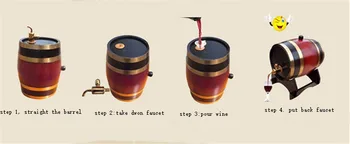 XMT-NAMŲ vyno barelį indelį su bakstelėkite medienos kibirą mini alkoholio barelis mini alaus statinės, 3L/5L 1pc